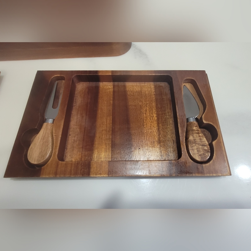 NWoT Charcuterie Set 10pc Wood & Slate - Picture 4 of 6